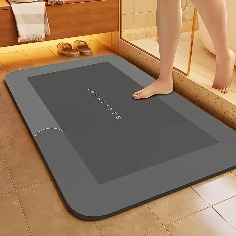 Tapis de bain en terre de diatomées super absorbant, antidérapant, séchage rapide, tapis de sol doux pour la douche, la buanderie, la chambre, la cuisine, le camping-car, la salle de bain